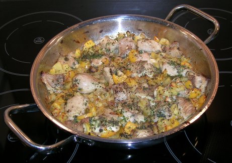 Würziger Wels mit Gemüse aus dem Ofen