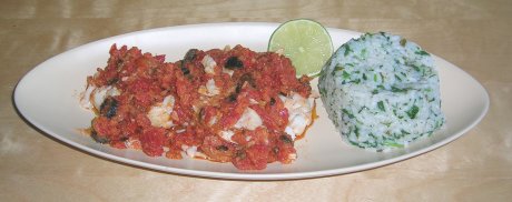 Fisch mit Hariassa und Oliven