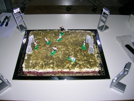 Fußballkuchen mit Flutlicht